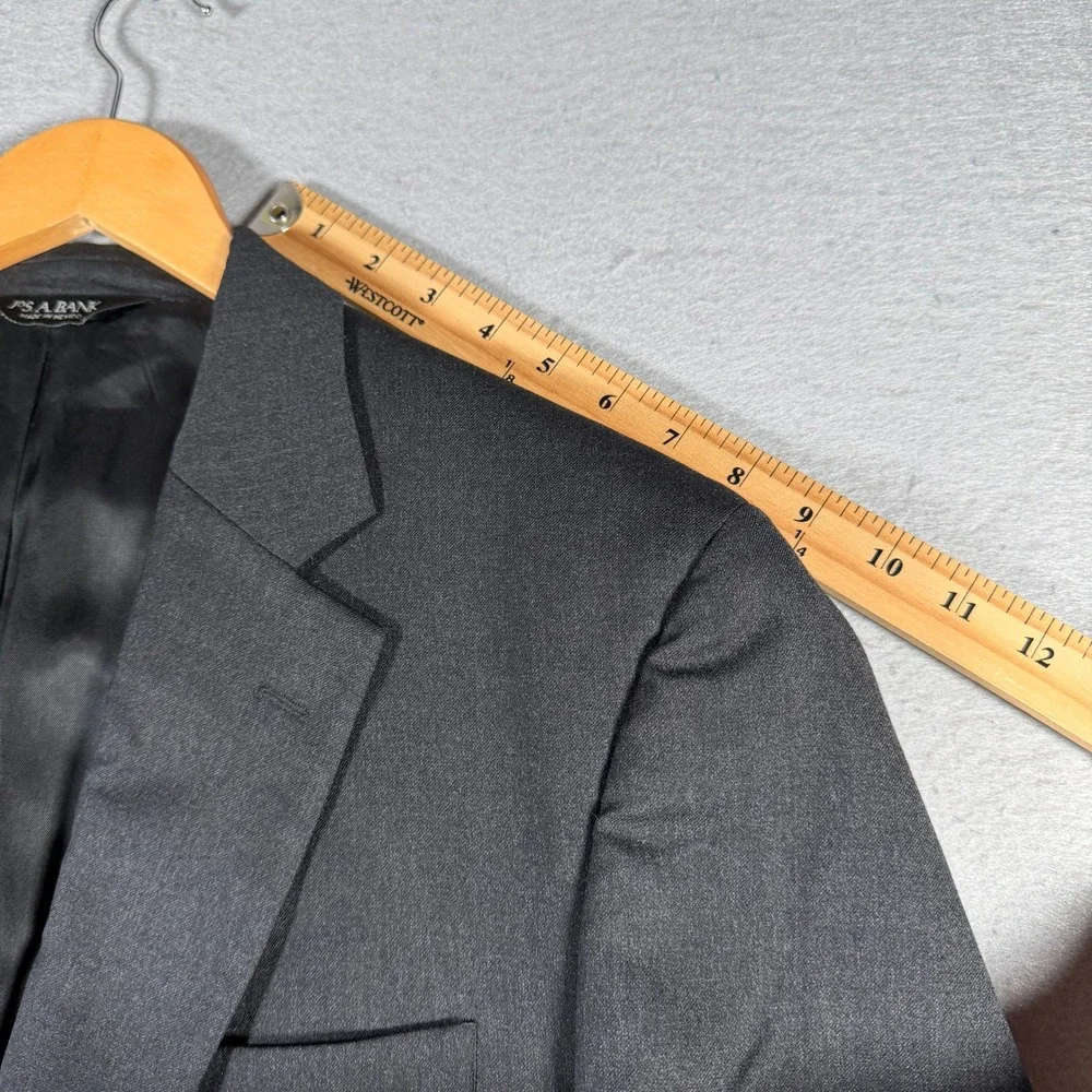 Jos. A. Bank Mens 41R Blazer Charcoal Gray 100% Wool 2-Button Sport Coat 3455A